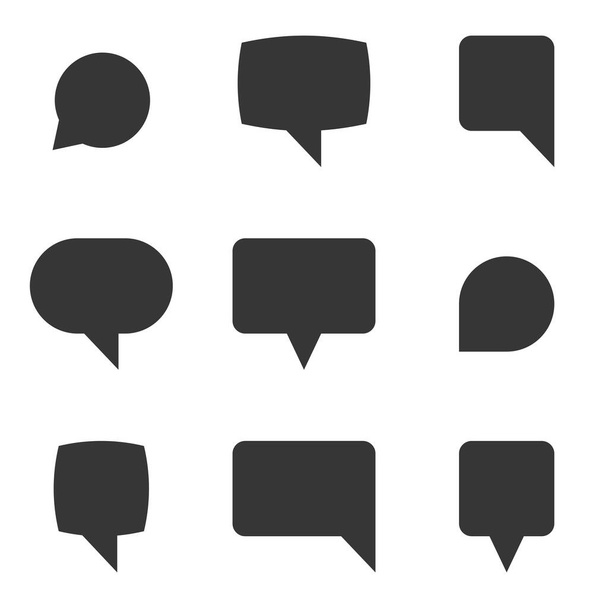 Set of black vector icons, isolated against white background. Flat illustration on a theme bubble - Vektor, kép