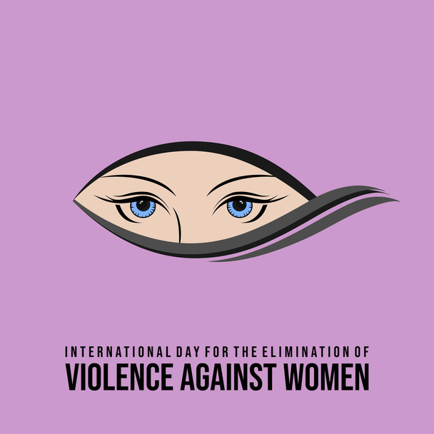 Día Internacional para la Eliminación de la Violencia contra las Mujeres diseño con ilustración de vectores oculares para mujeres. También buena plantilla para el diseño femenino. - Vector, imagen