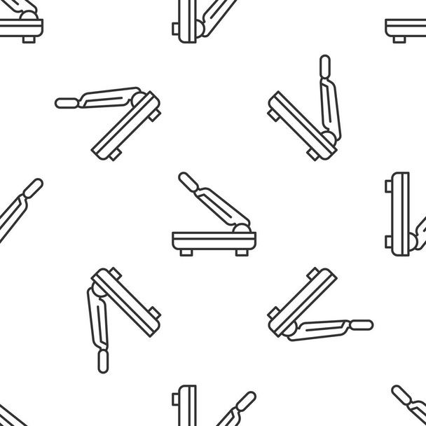 Grijze lijn Papiersnijder pictogram geïsoleerd naadloos patroon op witte achtergrond. Vector. - Vector, afbeelding
