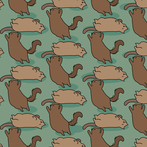katten illustraties met de hand getekend doodle patroon - Foto, afbeelding