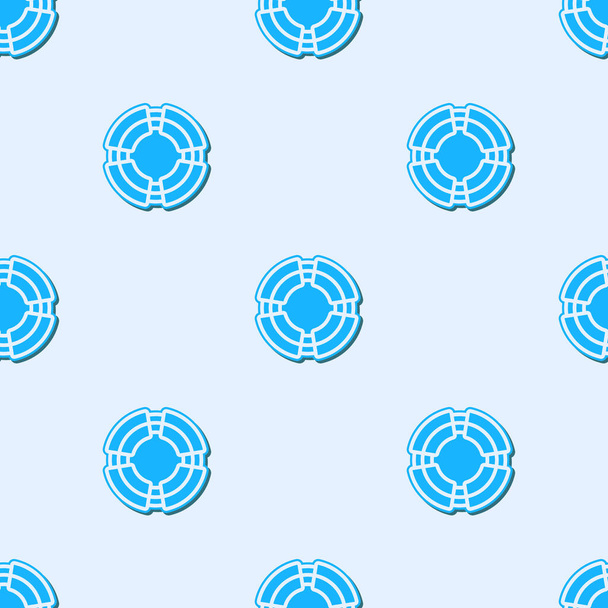 Blauwe lijn Business life boei icoon geïsoleerd naadloos patroon op grijze achtergrond. Redding, crisis, ondersteuning, team, partnerschap, faillissement, business concept. Vector. - Vector, afbeelding