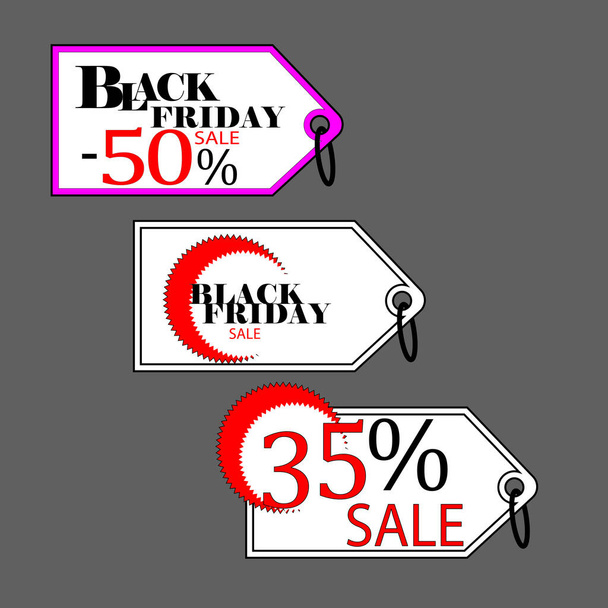 Black Friday sales tag.Black Friday design, sale, discount, advertising, marketing price tag. Clothes, furniture, cars, sale - Photo, Image