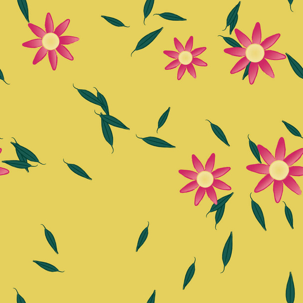 summer flowers background, vector illustration - Vektor, obrázek