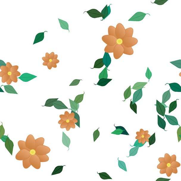foliage, flowers bloom wallpaper, vector illustration - Vektori, kuva