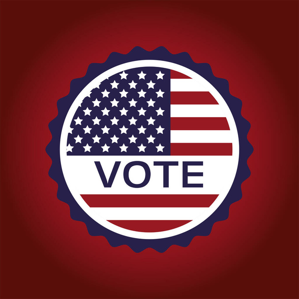 Etats-Unis affiche du jour des élections avec drapeau en sceau circulaire - Vecteur, image