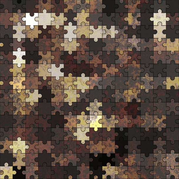 Modèle de puzzle métallique sans couture - Photo, image