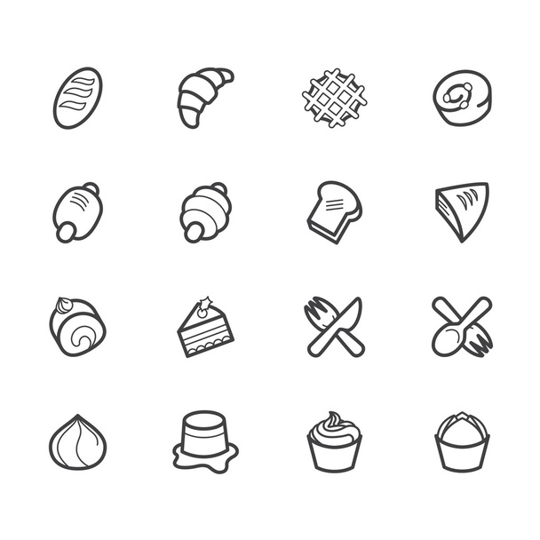 pekárna populární vektorové ikony na bílém pozadí - Vektor, obrázek