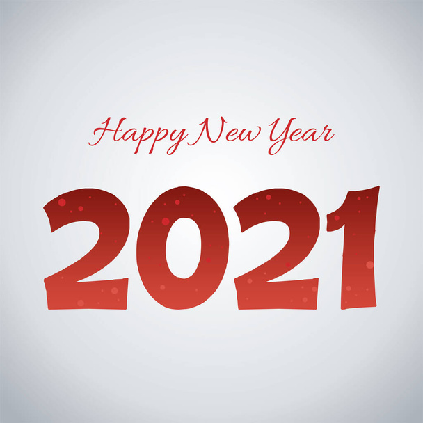 2021 bonne année, lettrage dessiné à la main et fond rouge - Vecteur, image