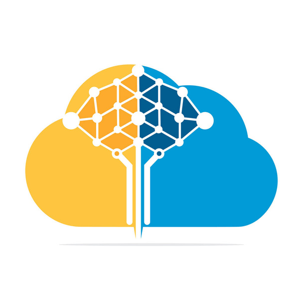 Conceptos de diseño de logotipo de árbol de nube digital. Logotipo de las empresas educativas y tecnológicas. - Vector, imagen