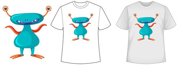 Mock up shirt met coronavirus pictogram illustratie - Vector, afbeelding