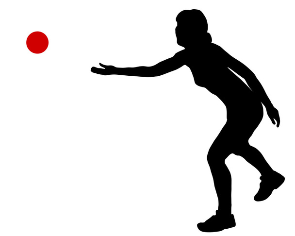 Woman pitches ball - Vector, Image