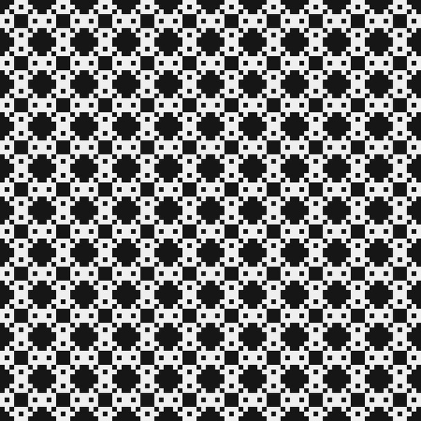 vector seamless pattern. geometric black and white texture. repeating background with dotted line lattice - Vector, Image
