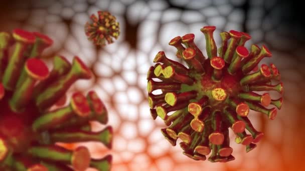 αναπαράσταση του ιού που επιπλέει στο μικροσκόπιο - Πλάνα, βίντεο