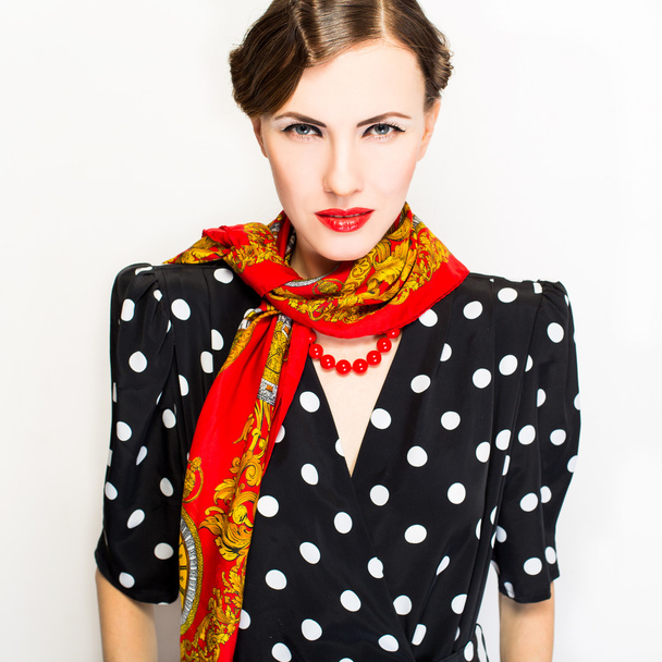 Fashion woman with scarf - Фото, изображение