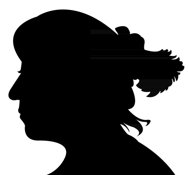 女性ヘッド シルエット - 写真・画像