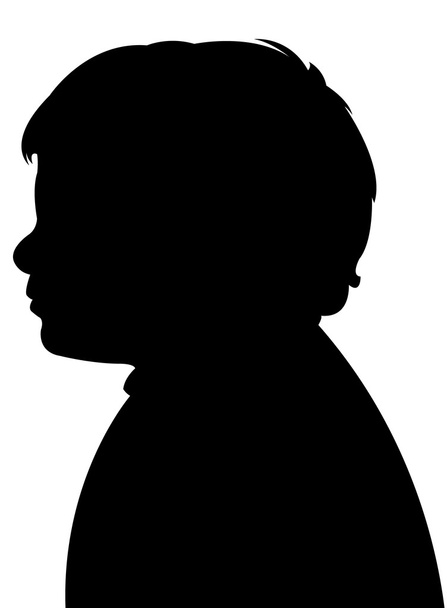 twee jaar oude baby jongen hoofd silhouet - Foto, afbeelding
