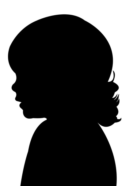 Uma silhueta de cabeça de menina
 - Foto, Imagem