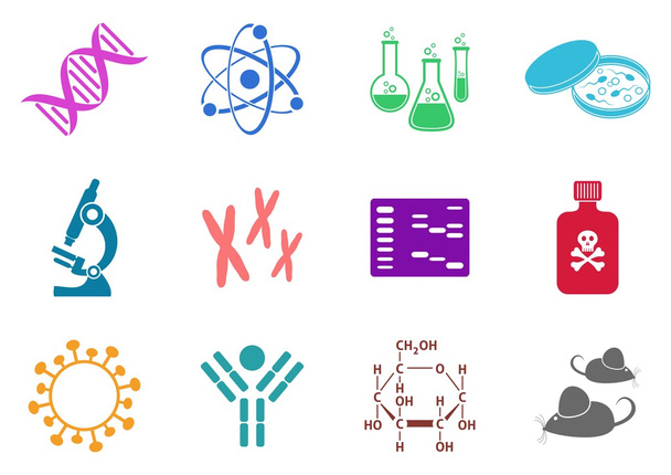 Biology science icons - Vector, Image