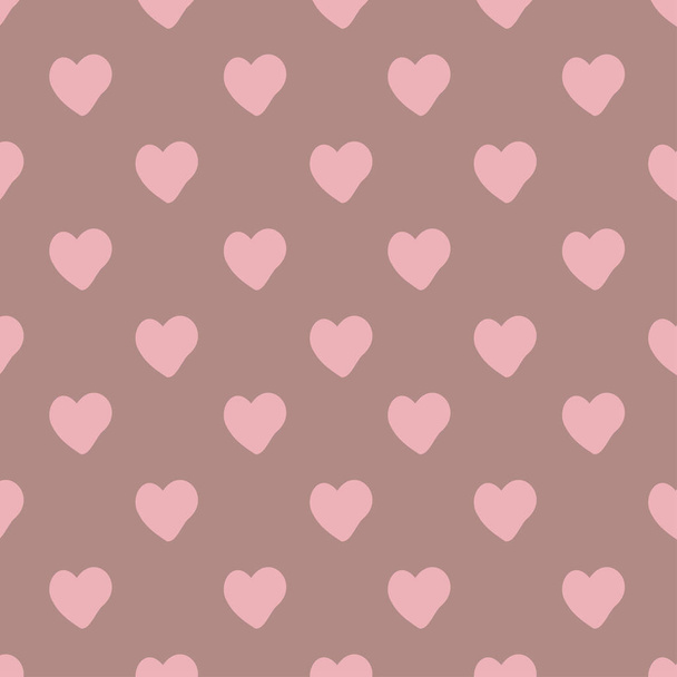 Vector seamless abstract design pattern with cute hearts in pastel pink colors - Vektor, obrázek