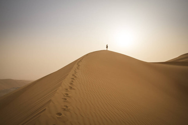 Esfregue o deserto de al Khali no bairro vazio, em Abu Dhabi, Emirados Árabes Unidos - Foto, Imagem