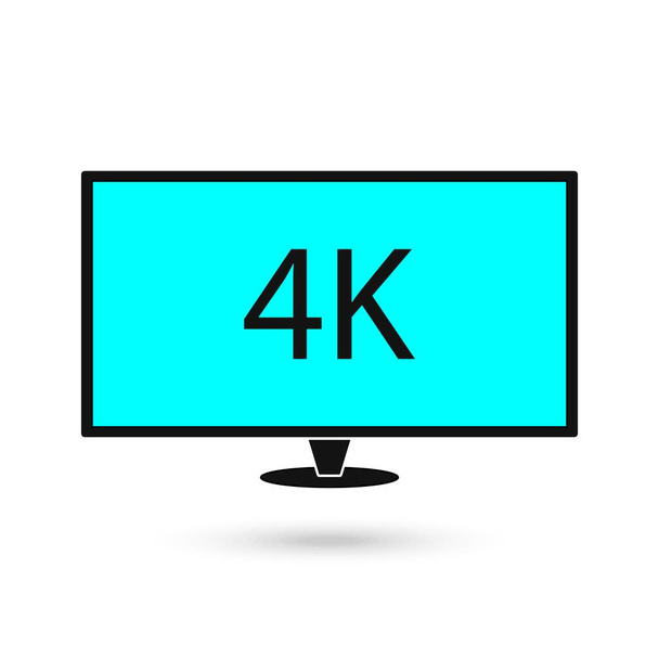 Blue 4k TVベクトル画面。UHDサイン。TV Ultra HD解像度フォーマット。孤立したイラスト - ベクター画像