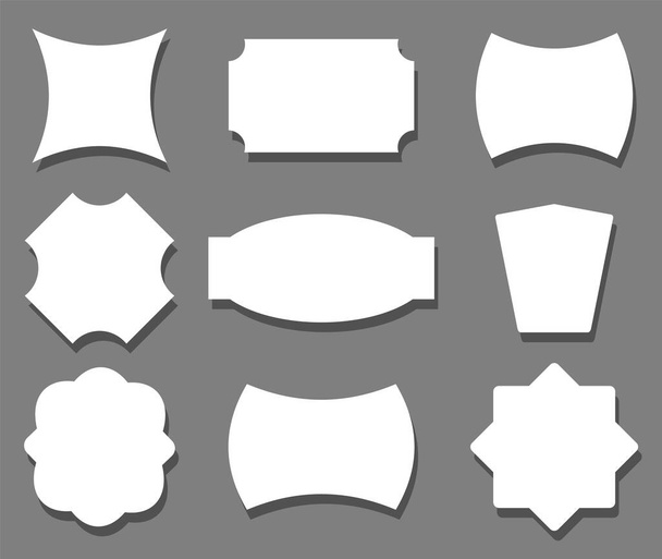 set of vector labels on grey background - Vecteur, image