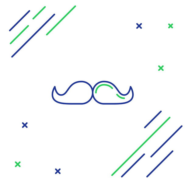 Ligne icône moustache isolé sur fond blanc. Symbole du coiffeur. Coiffure faciale. Concept de contour coloré. Vecteur. - Vecteur, image