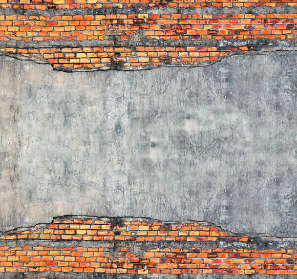 Szara ceglana ściana. Betonowy wzór powierzchni stiuku tło ściany - Zdjęcie, obraz