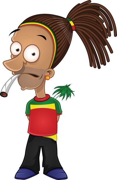 Rastafarian smoking joint - Vector, Image