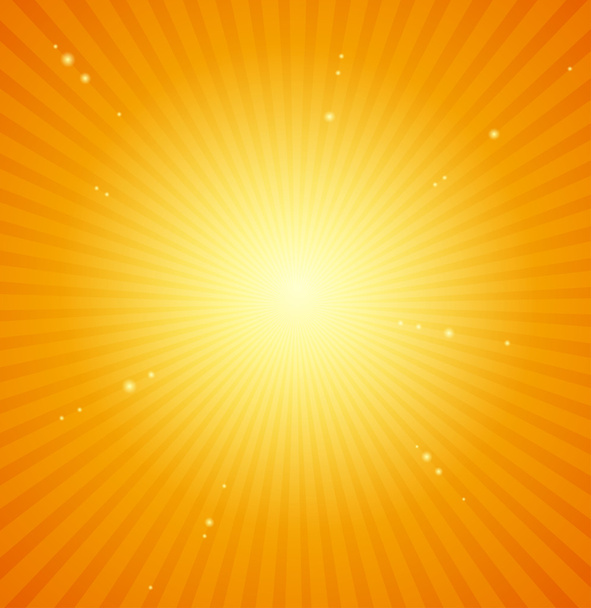 Orange Sunburst bright vector background. - Vetor, Imagem