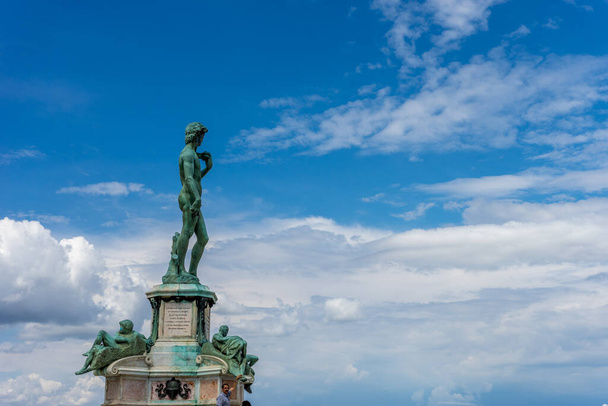 Pomnik Michała Anioła Dawida na Piazzale Michelangelo (Plac Michała Anioła) we Florencji, Włochy - Zdjęcie, obraz
