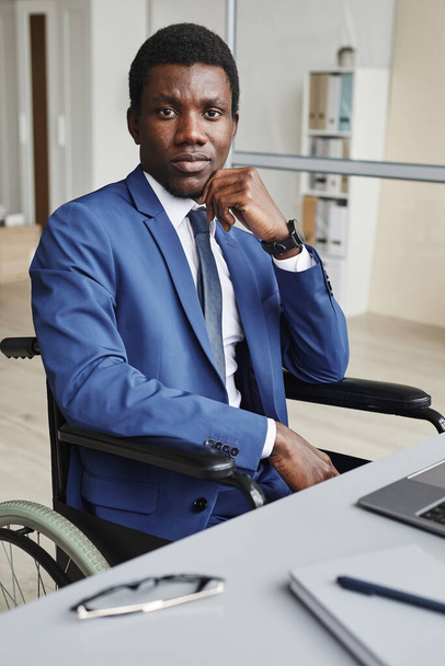 Disabled African businessman at office - Фото, изображение