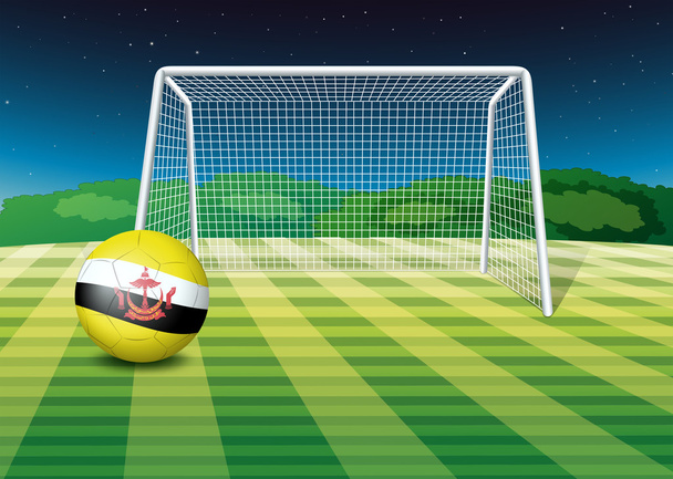μιας μπάλας ποδοσφαίρου με τη σημαία του Μπρουνέι - Διάνυσμα, εικόνα