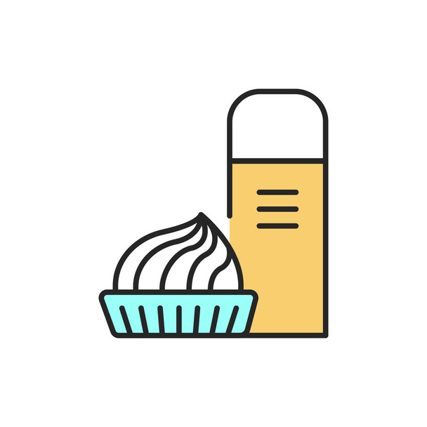 Cream color line icon. Isolated vector element. Outline pictogram for web page, mobile app, promo - Vektor, Bild