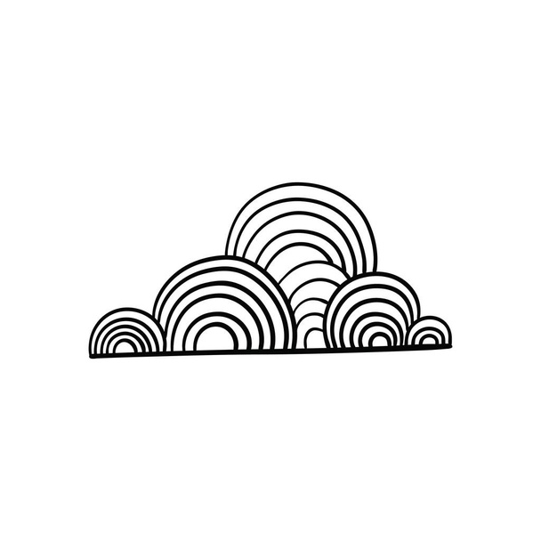 Vector Doodle cloud on white isolated background - Wektor, obraz
