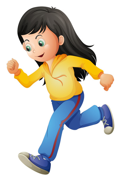 A cute lady running - Vector, Image