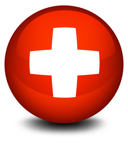 İsviçre bayrağı içinde bir top - Vektör, Görsel