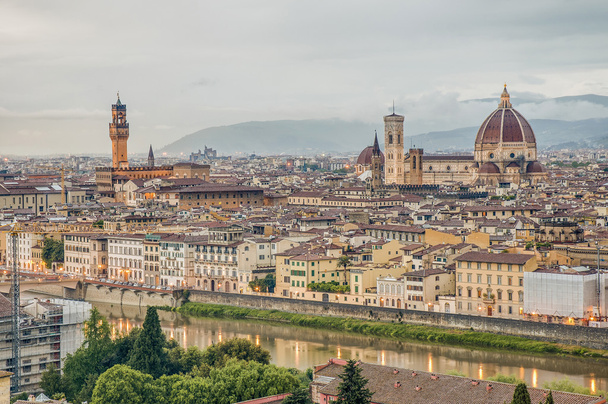 Firenze meg, amint a piazzale michelangelo, Olaszország - Fotó, kép