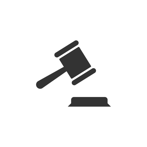 Ikona soudce Gavela izolovaná na bílém pozadí. Spravedlnost symbol moderní, jednoduchý, vektor, ikona pro design webových stránek, mobilní aplikace, ui. Vektorová ilustrace. - Vektor, obrázek