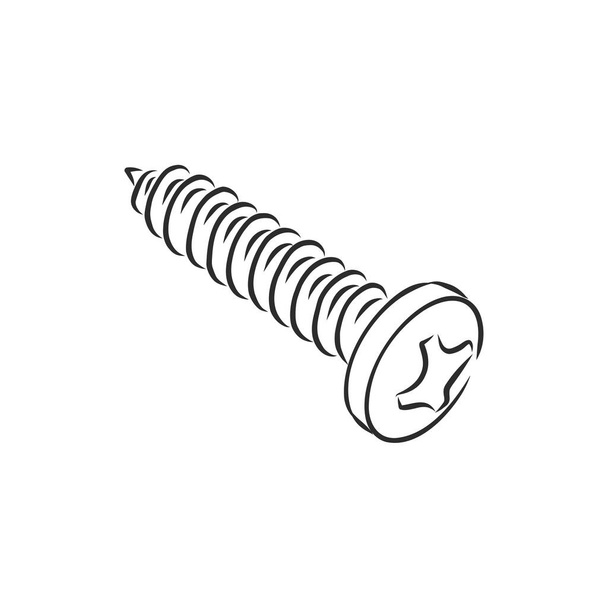 screws, nails isolated on a white background. Vector illustration - Vector, Image