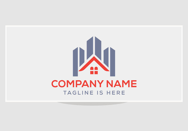 Emlak basit logo tasarımı. İnşaat Bina logosu - Vektör, Görsel