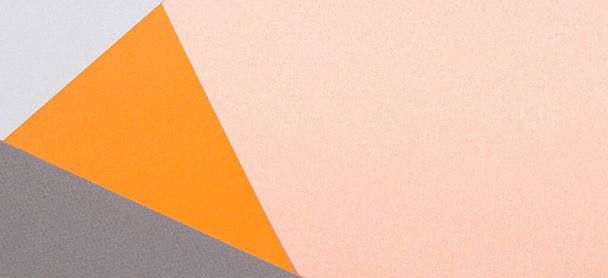 Kreative abstrakte geometrische Papierhintergrund orange, weiß, hellgrau, schwarze Farben Papier. Ansicht von oben. Kopierraum - Foto, Bild