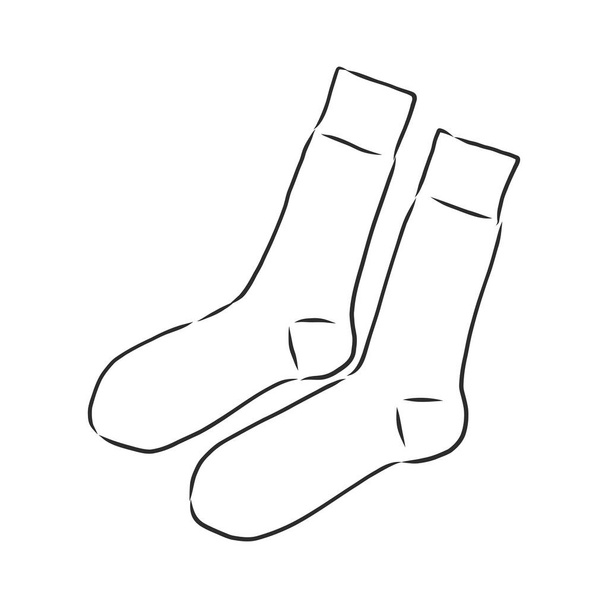 socks. Sketch style. Editable Vector Illustration isolated on white background. - Vector, Image