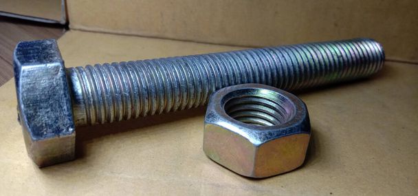 Iron Made Nut and Bolt Closeup For Sell - Photo, Image