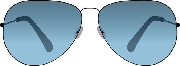 Vector Illustration of Blue Lens Sunglasses - Vector, Image