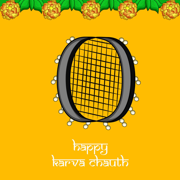 illustrazione di elementi del Festival indù Karva Chauth sfondo - Vettoriali, immagini