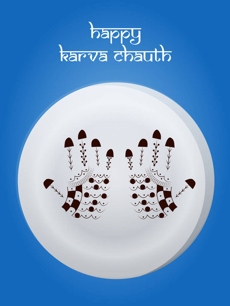 illustrazione di elementi del Festival indù Karva Chauth sfondo - Vettoriali, immagini