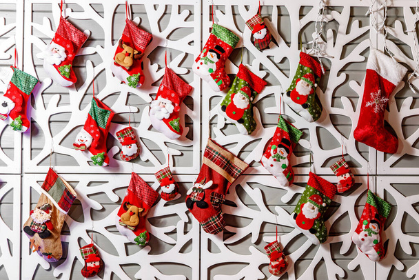 Decoraciones de Navidad, fondo de calcetines de Navidad - Foto, Imagen