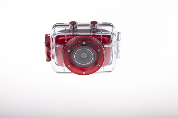 su altı kırmızı eylem video kamera su geçirmez plastik kılıf - Fotoğraf, Görsel