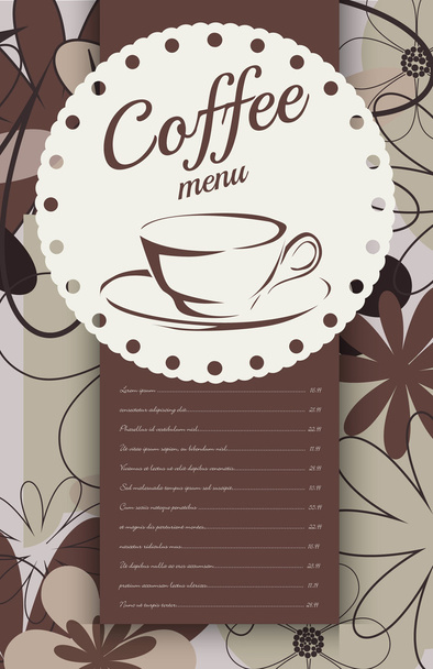 Menu for coffeehouse - Вектор,изображение
